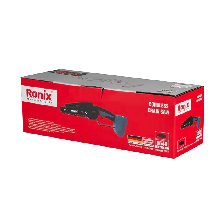 უსადენო ჯაჭვური ხერხი Ronix-8646c 20v ელემენტის — ფოტო 8