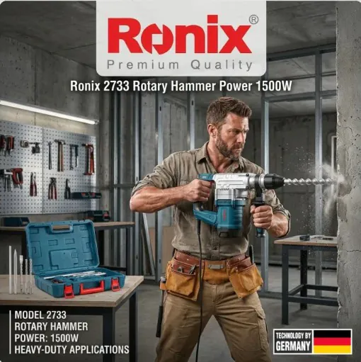 ელექტრო პერფორატორი Ronix-2733 32mm, 6J, 1500w — ფოტო 2