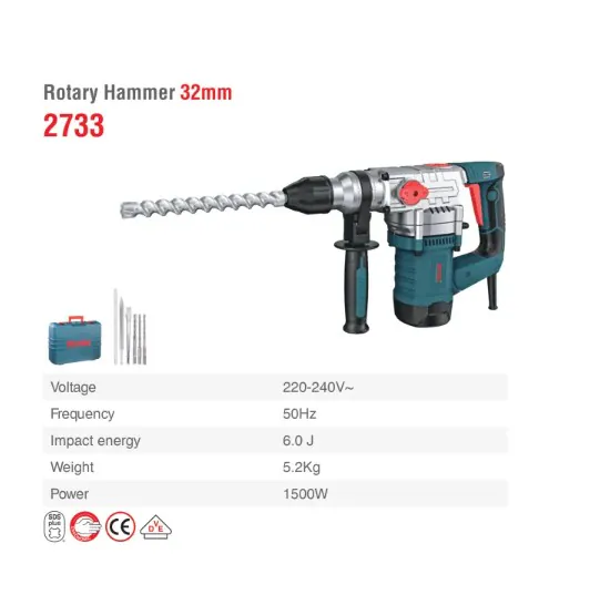 ელექტრო პერფორატორი Ronix-2733 32mm, 6J, 1500w — ფოტო 5