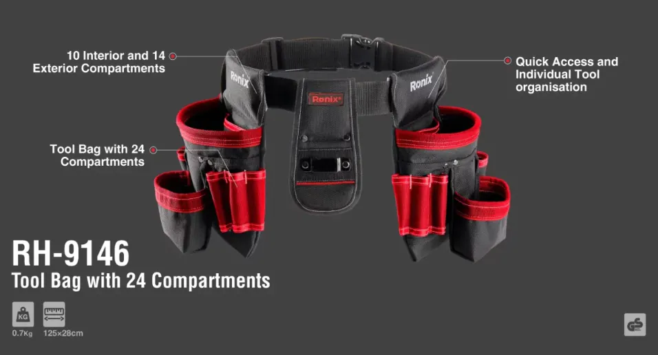 Tool Belt Bag 24 Compartments Ronix — photo 2