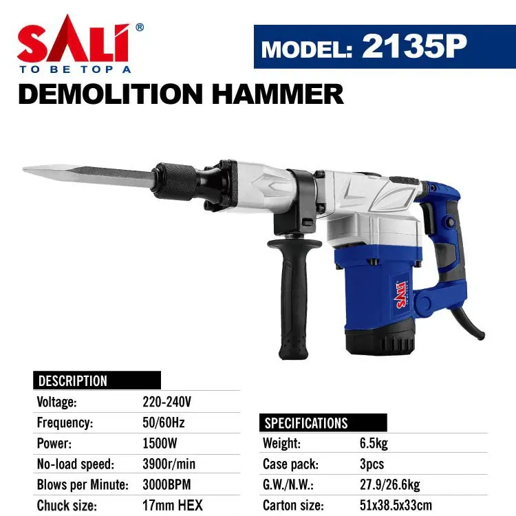 Electric Demolition Hammer 35mm/1500W P232135P-2135P SALI — photo 6