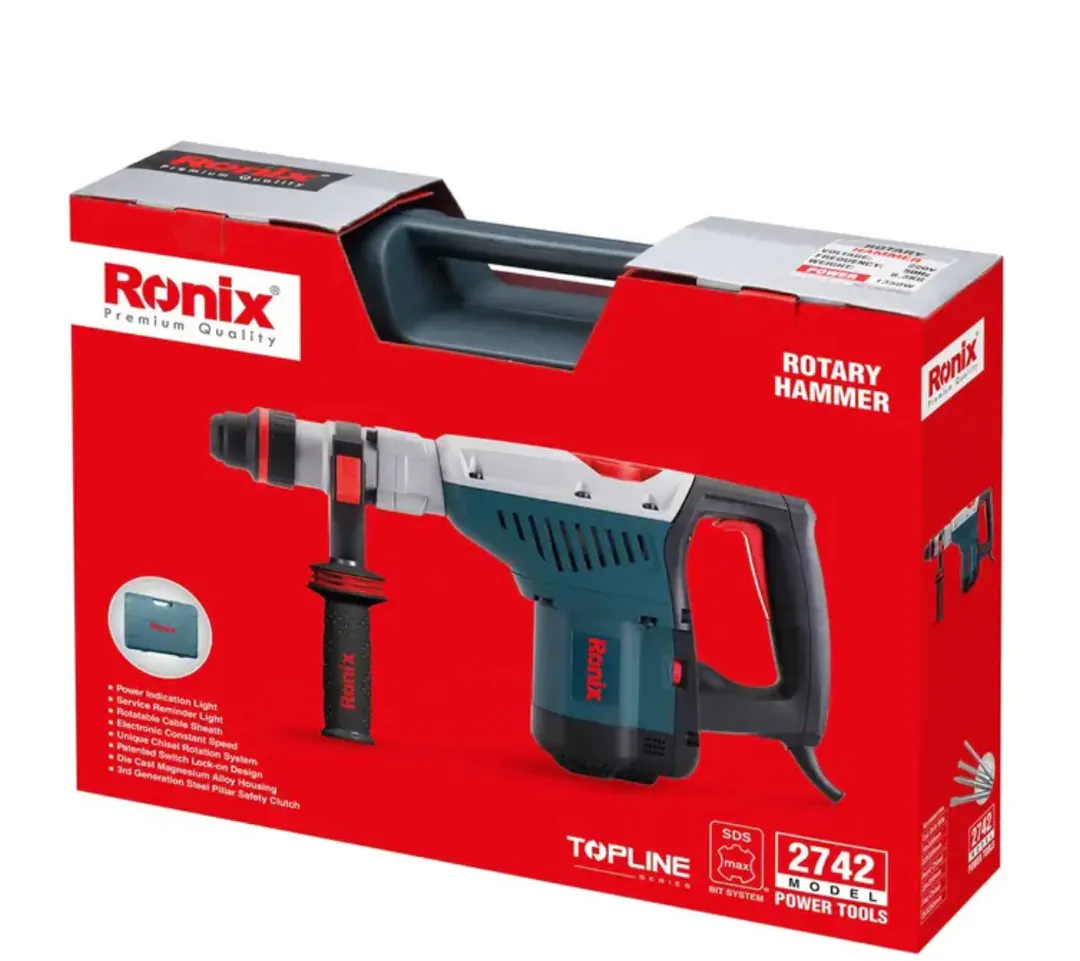 ელექტრო პერფორატორი Ronix-2742 1350w 40mm SDS-MAX — ფოტო 7