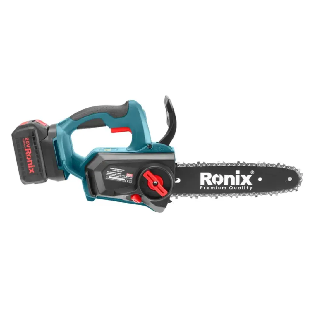 უნახშირო უსადენო ჯაჭვური ხერხი Ronix-8651 20V — ფოტო 3