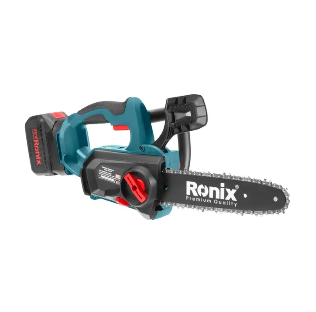 უნახშირო უსადენო ჯაჭვური ხერხი Ronix-8651 20V — ფოტო 4