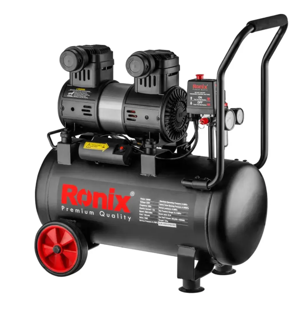 ჰაერის ჩუმი კომპრესორი Ronix RC-5012, 50ლ, 1680w — ფოტო 1