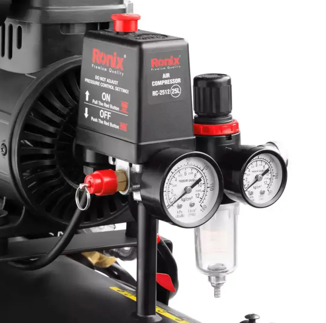ჰაერის ჩუმი კომპრესორი Ronix RC-2512, 25ლ, 8 — ფოტო 5