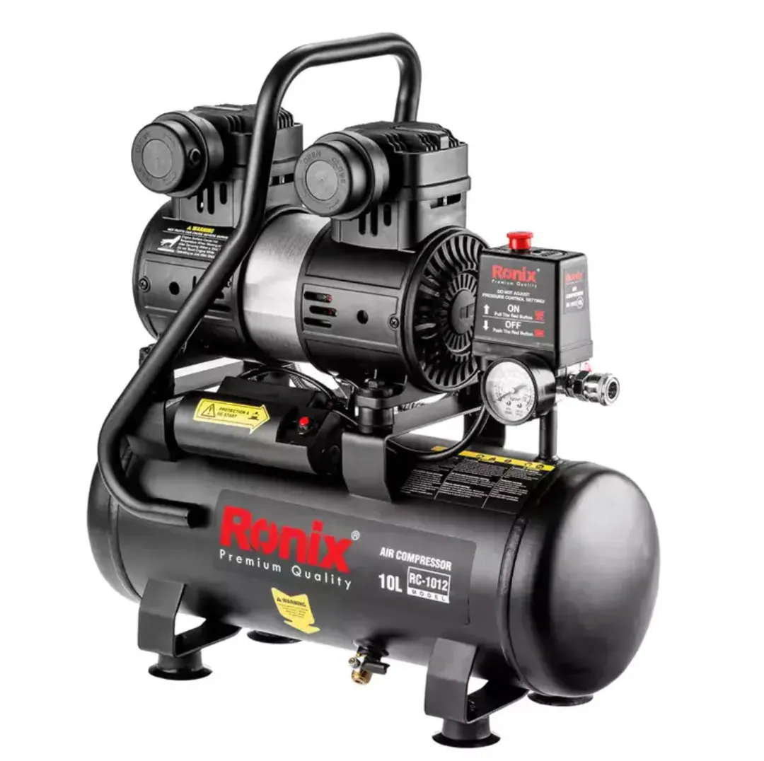 ჰაერის ჩუმი კომპრესორი Ronix RC-1012, 10ლ, 1280w — ფოტო 1