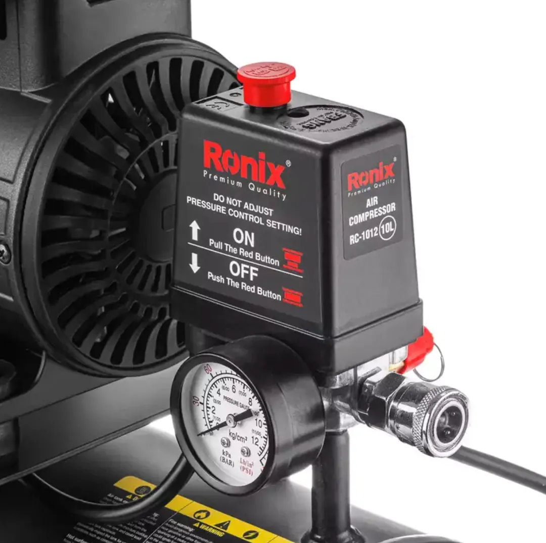 ჰაერის ჩუმი კომპრესორი Ronix RC-1012, 10ლ, 1280w — ფოტო 4