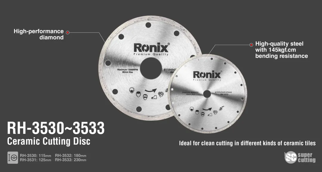 კერამიკული ფილის საჭრელი დისკი Ronix RH-3532, — ფოტო 4