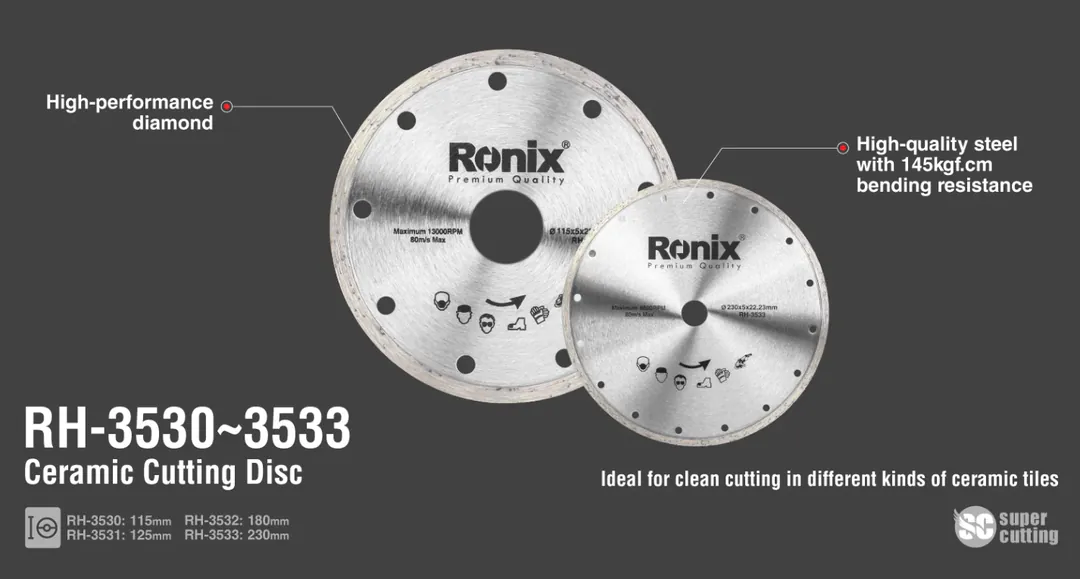 Diamond cutting disc for marble and granite Ronix — photo 3