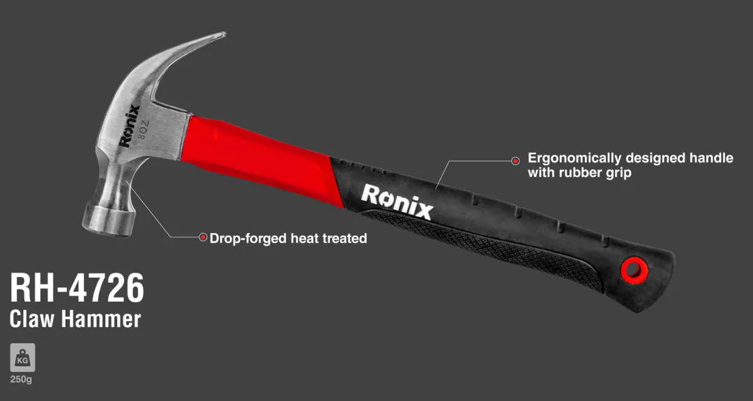 Молоток с гвоздевыводителем (столярный) Rh-4726 — фото 3