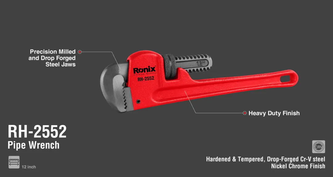მილის გასაღები Ronix RH-2551 10 ინჩი — ფოტო 2