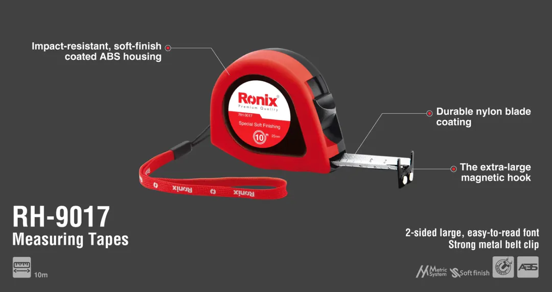 Measuring tape Ronix RH-9017, 10×0.025 m — photo 3