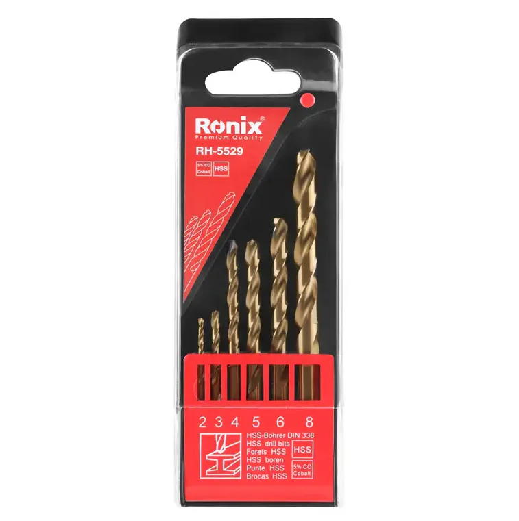 მეტალის ბურღების ნაკრები 5% კობალტი HSS Ronix — ფოტო 2