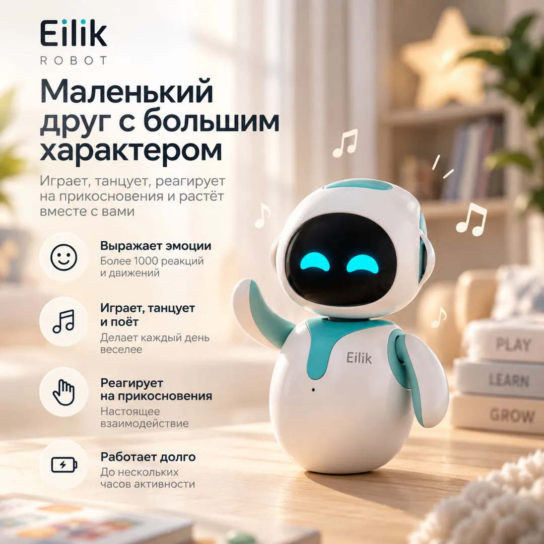 Eiliko Blue — mini robot with AI and lighting — photo 1