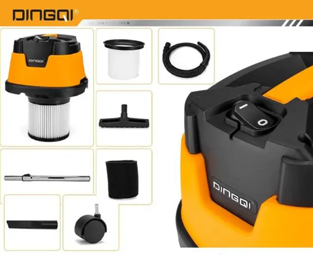 სამშენებლო მტვერსასრუტი DINGQI 1011060 (1600 W, — ფოტო 2